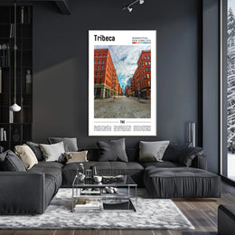 Tribeca's Iconic Architecture in Urban Scene Travel Poster PosterGoat