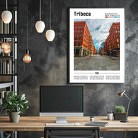 Tribeca's Iconic Architecture in Urban Scene Travel Poster PosterGoat