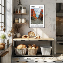 Tribeca's Iconic Architecture in Urban Scene Travel Poster PosterGoat