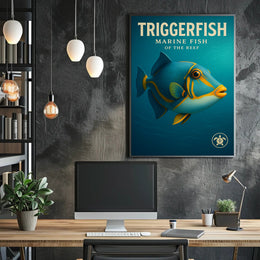 Triggerfish Marine Fish of the Reef Poster PosterGoat