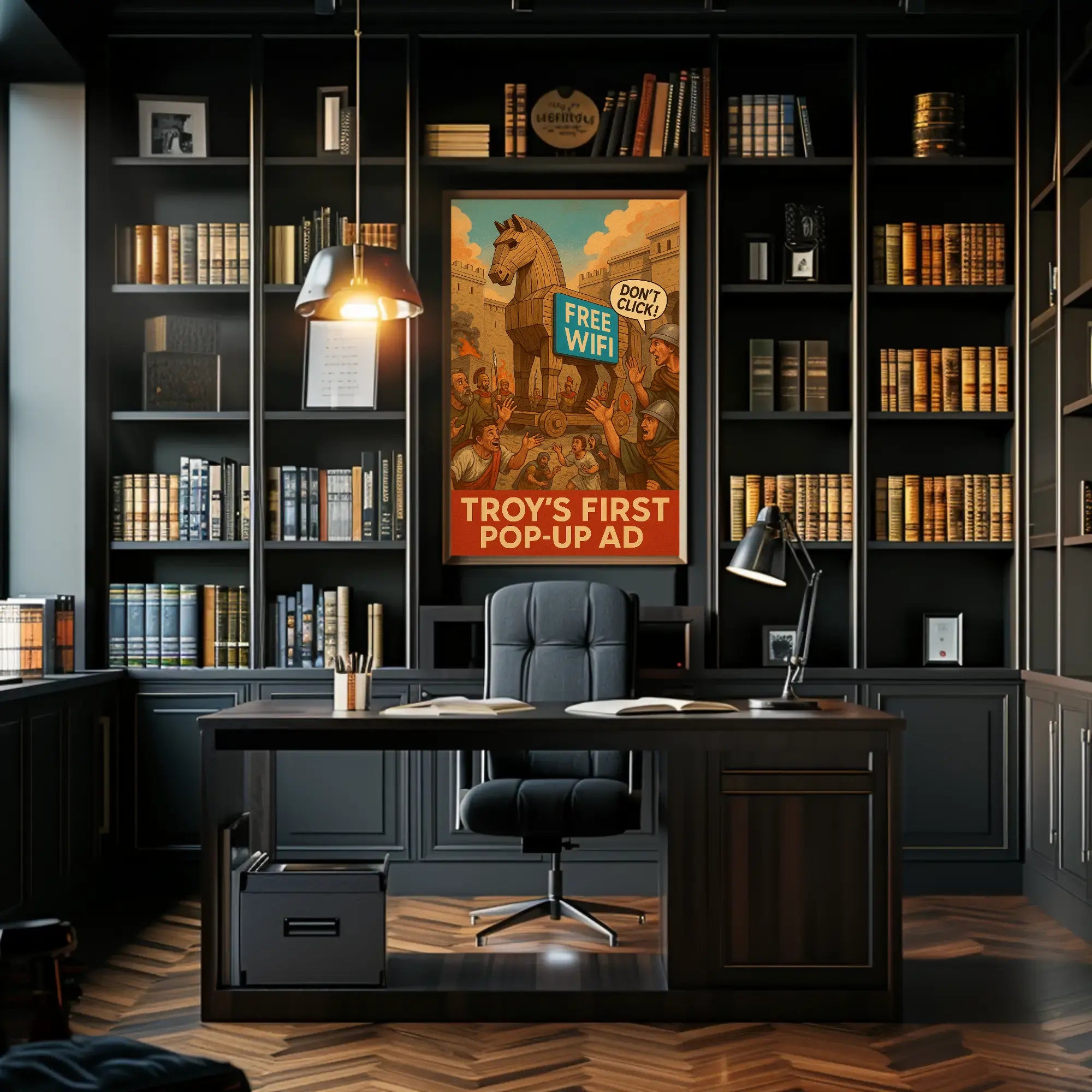 Trojan Horse Meets Modern Digital Culture Pop Culture Poster PosterGoat
