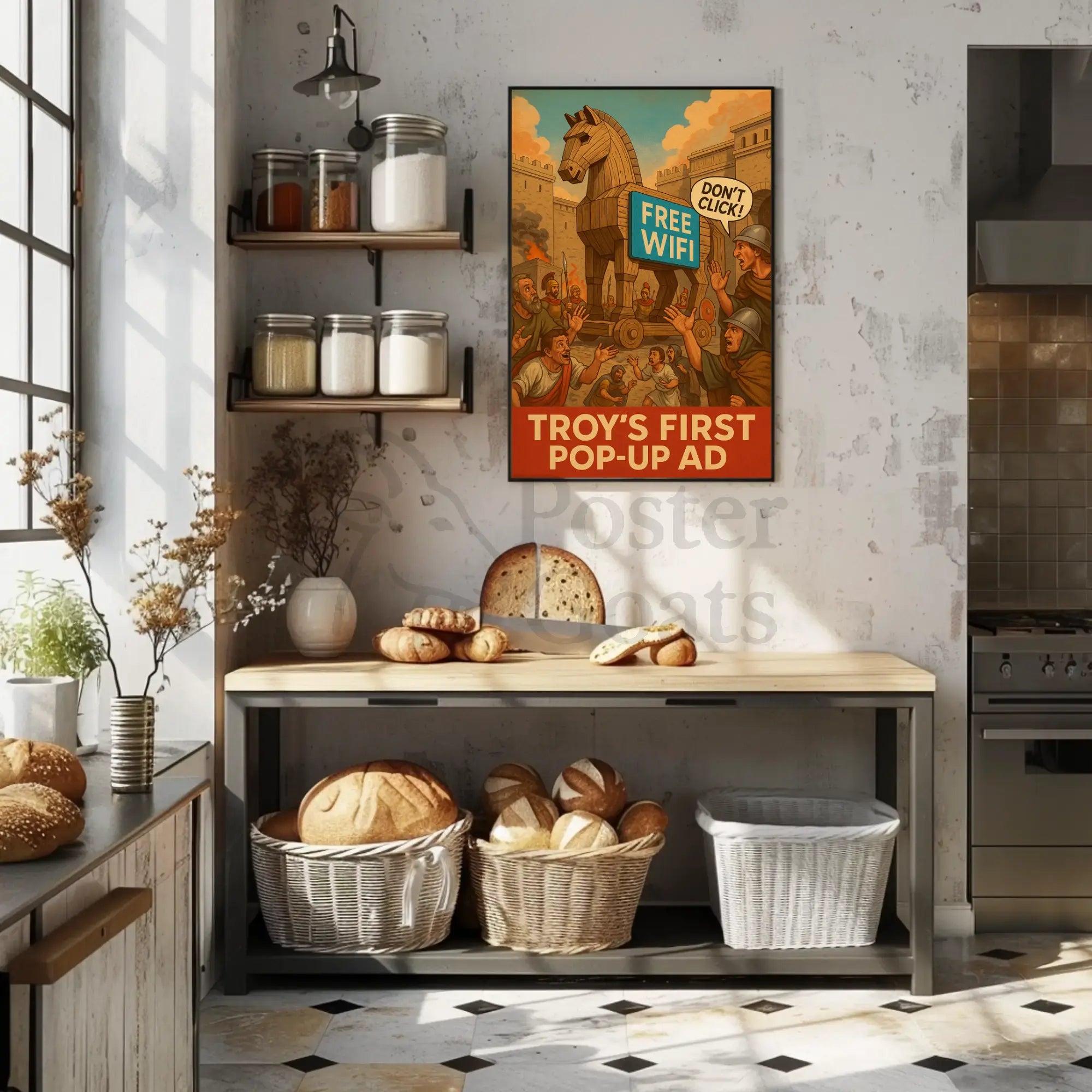 Trojan Horse Meets Modern Digital Culture Pop Culture Poster PosterGoat