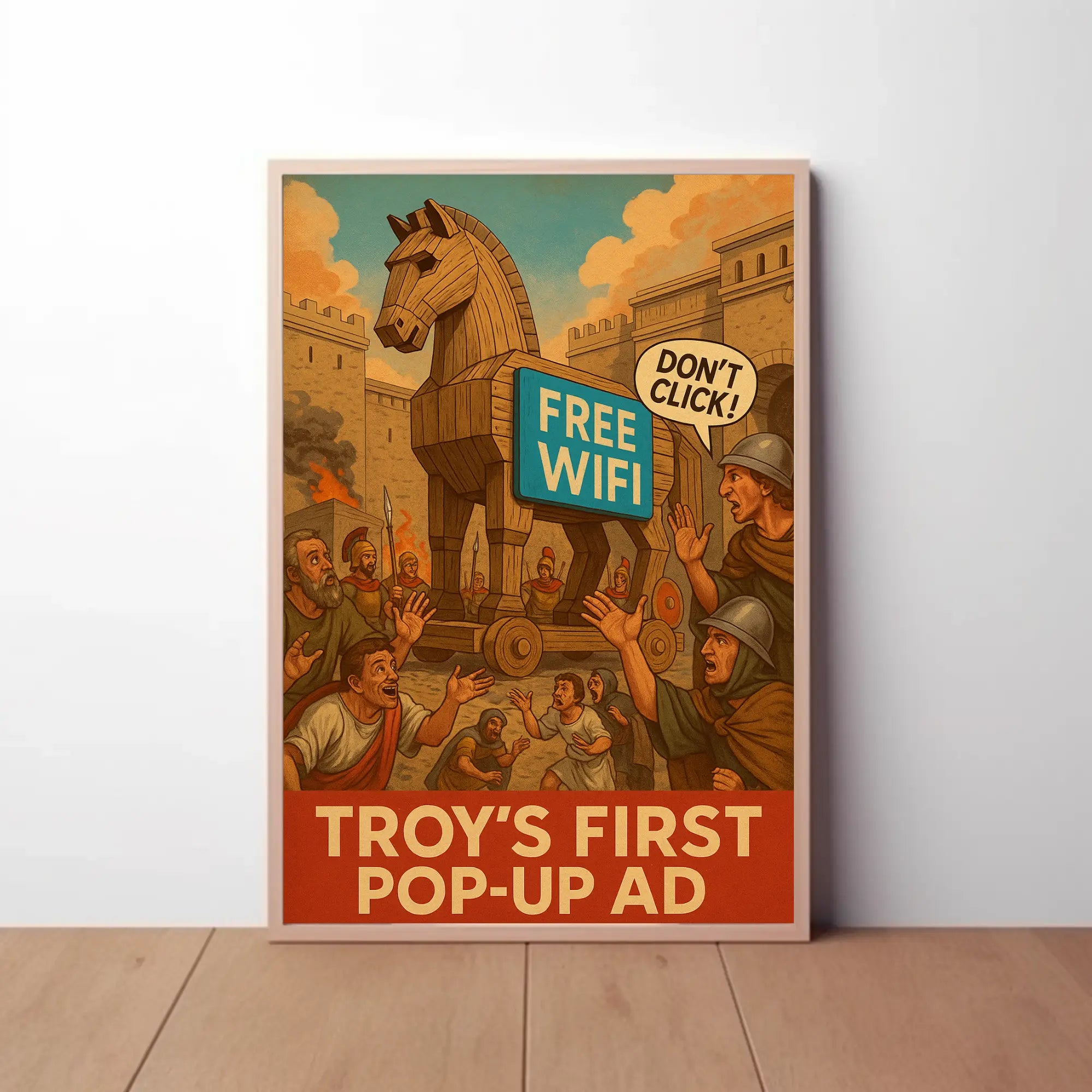 Trojan Horse Meets Modern Digital Culture Pop Culture Poster PosterGoat