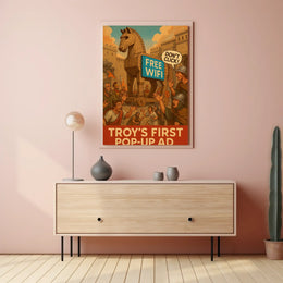 Trojan Horse Meets Modern Digital Culture Pop Culture Poster PosterGoat