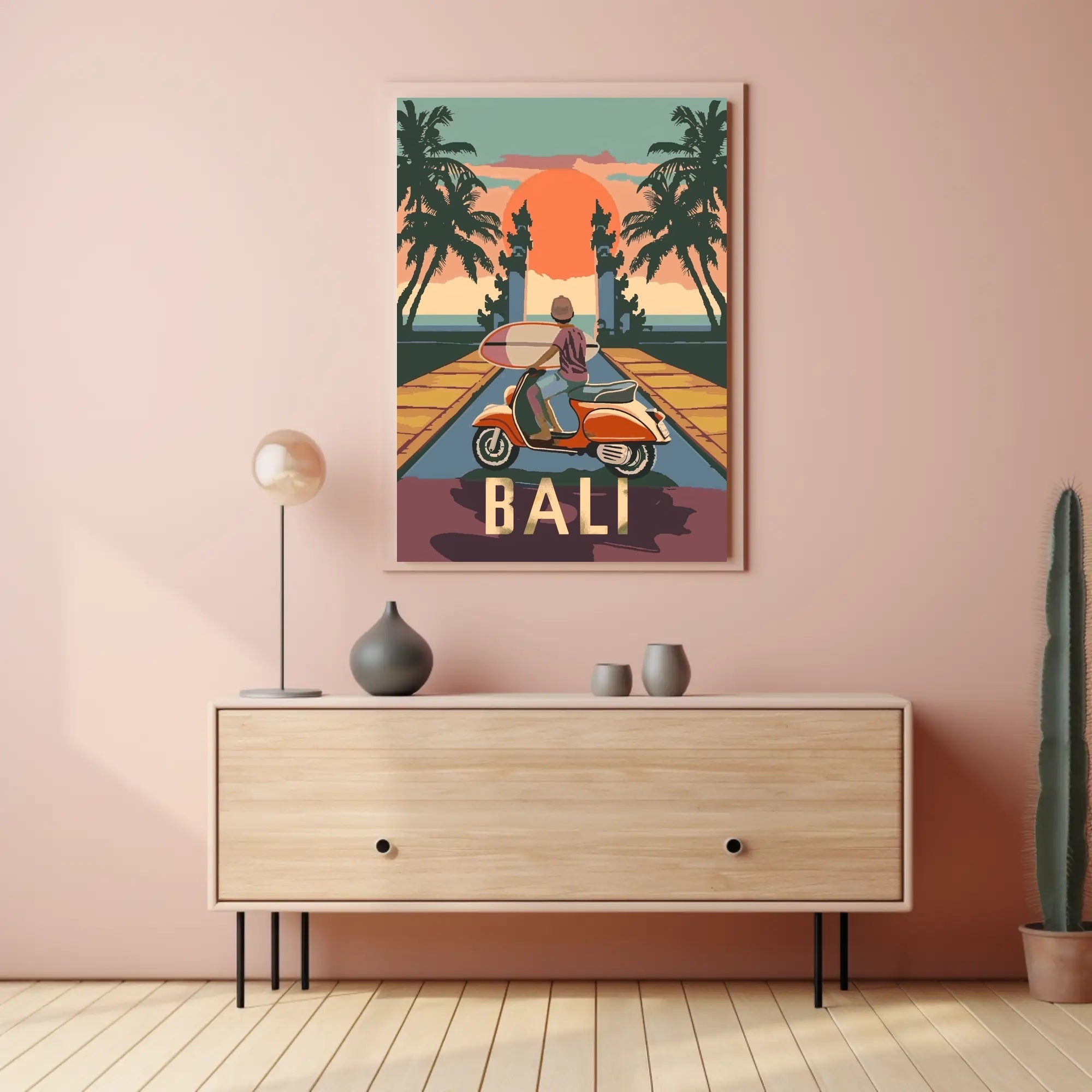Tropical Adventure in Bali Vintage Travel Poster PosterGoat