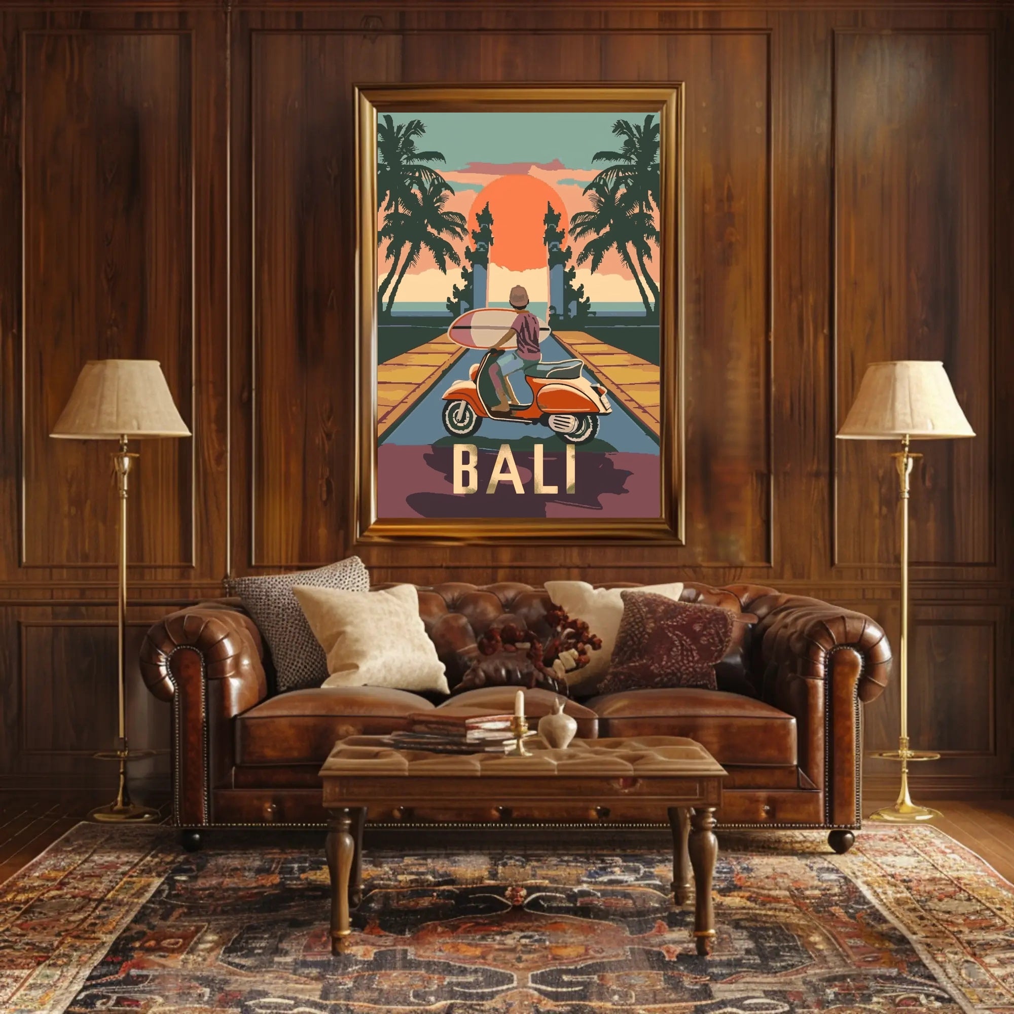 Tropical Adventure in Bali Vintage Travel Poster PosterGoat