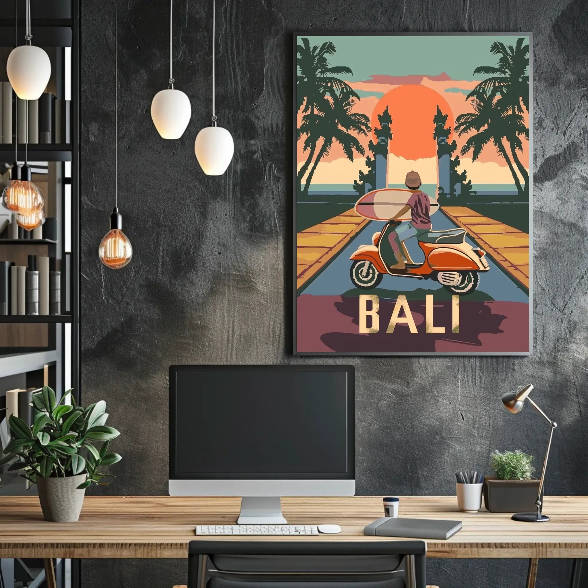 Tropical Adventure in Bali Vintage Travel Poster PosterGoat