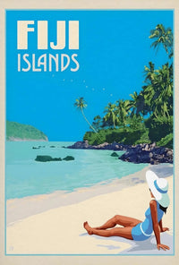 Tropical Beach Escape Fiji Islands Travel Poster PosterGoat
