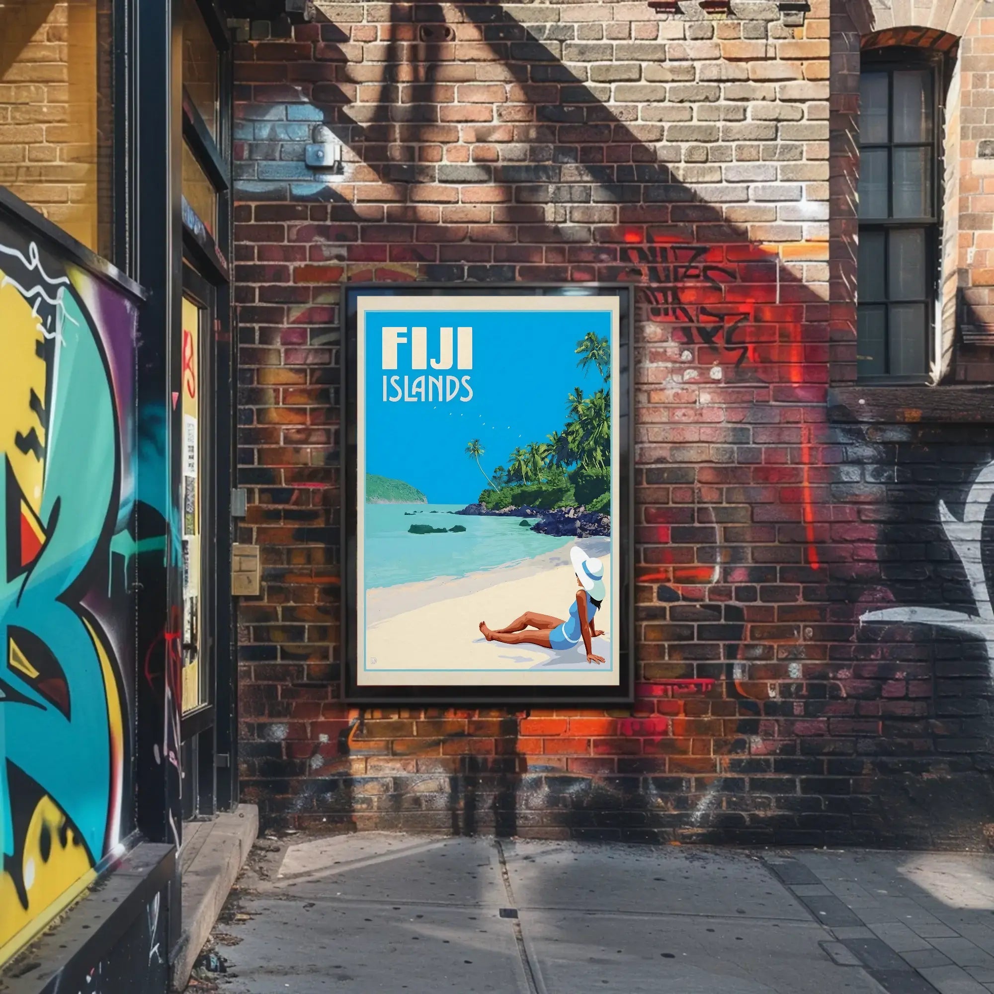 Tropical Beach Escape Fiji Islands Travel Poster PosterGoat
