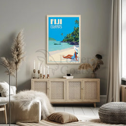 Tropical Beach Escape Fiji Islands Travel Poster PosterGoat
