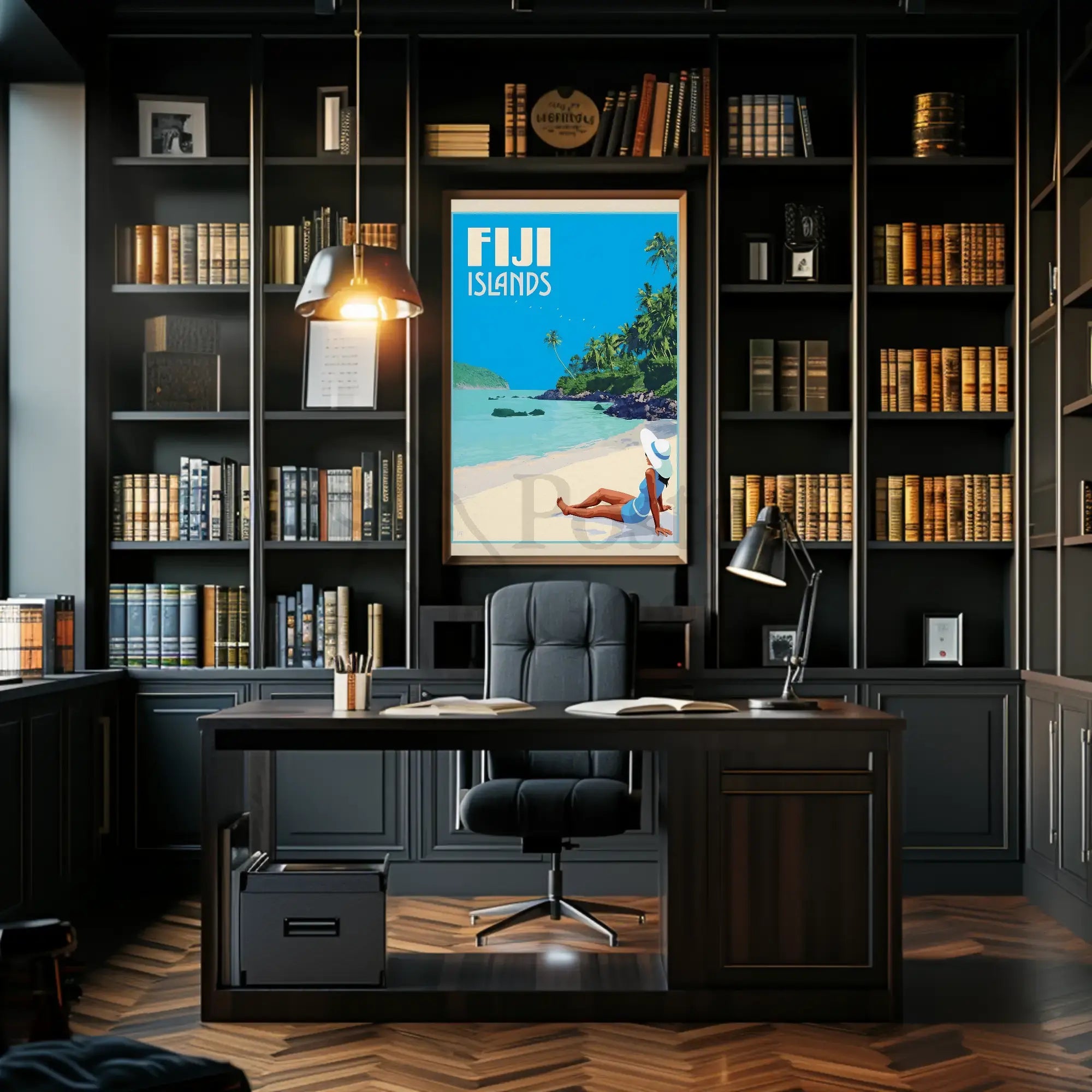 Tropical Beach Escape Fiji Islands Travel Poster PosterGoat