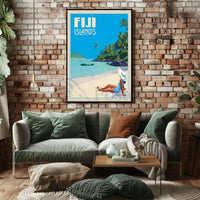Tropical Beach Escape Fiji Islands Travel Poster PosterGoat