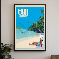 Tropical Beach Escape Fiji Islands Travel Poster PosterGoat