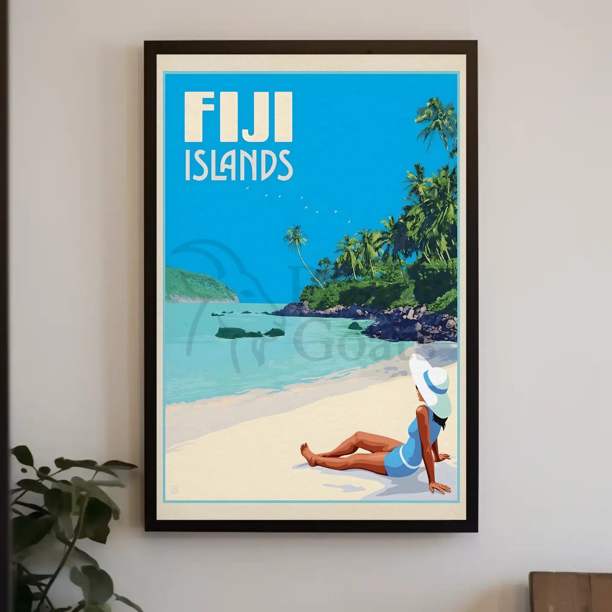 Tropical Beach Escape Fiji Islands Travel Poster PosterGoat