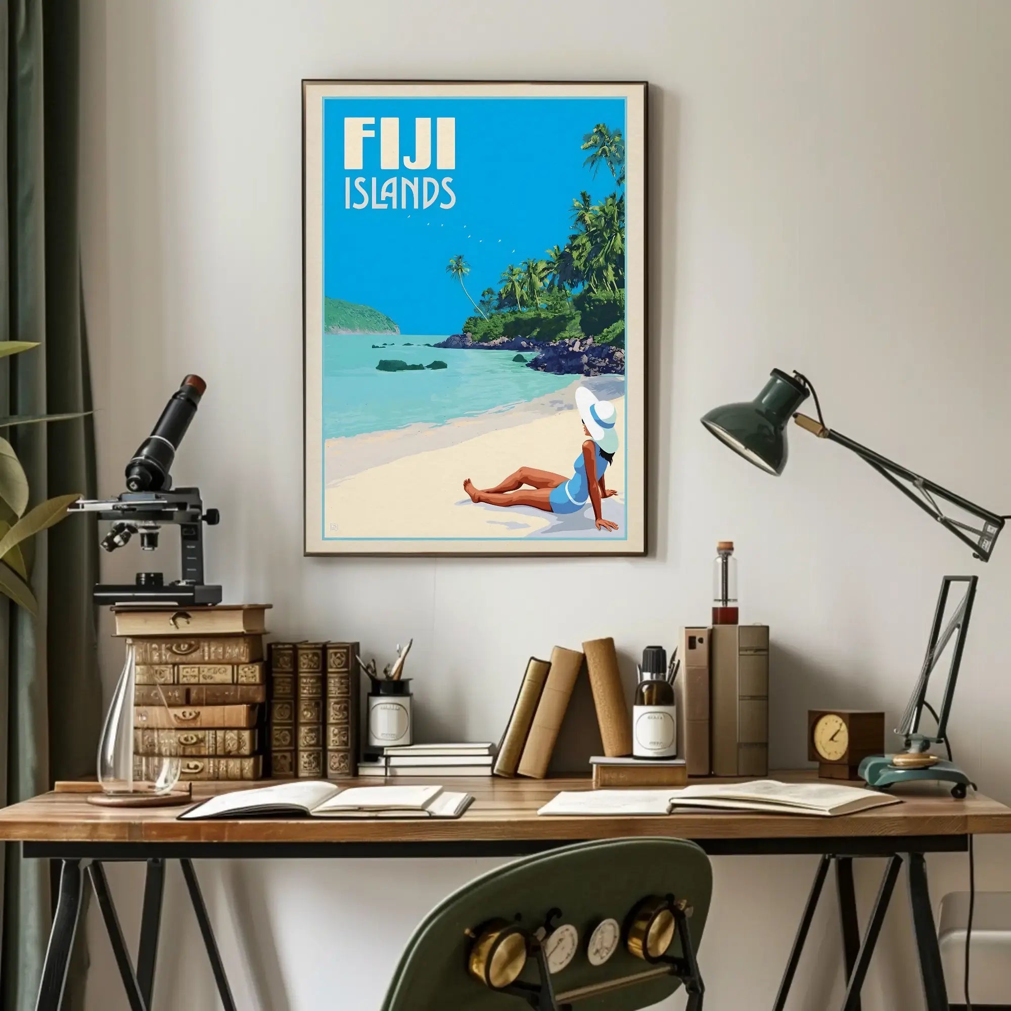 Tropical Beach Escape Fiji Islands Travel Poster PosterGoat