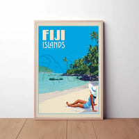 Tropical Beach Escape Fiji Islands Travel Poster PosterGoat