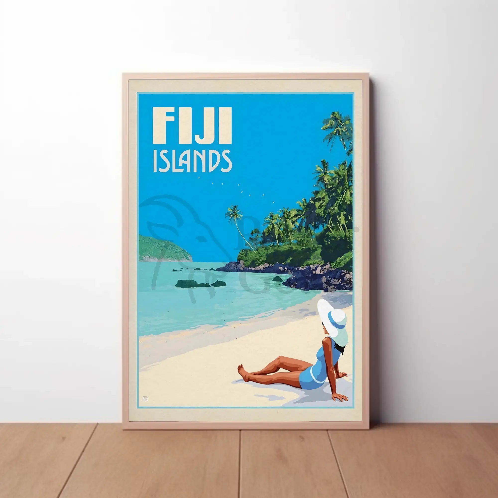 Tropical Beach Escape Fiji Islands Travel Poster PosterGoat