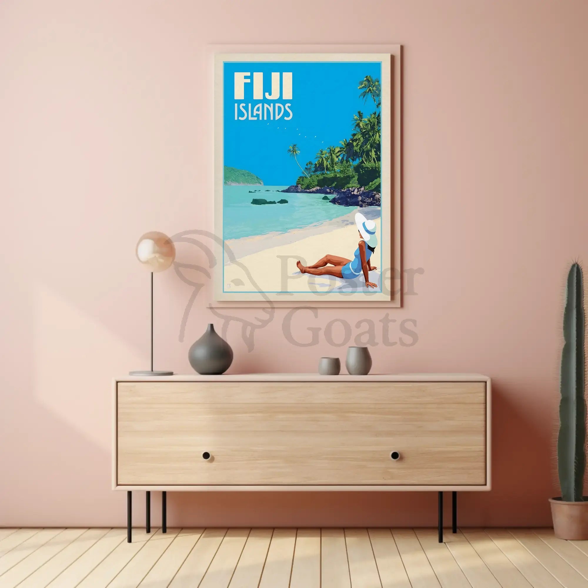 Tropical Beach Escape Fiji Islands Travel Poster PosterGoat