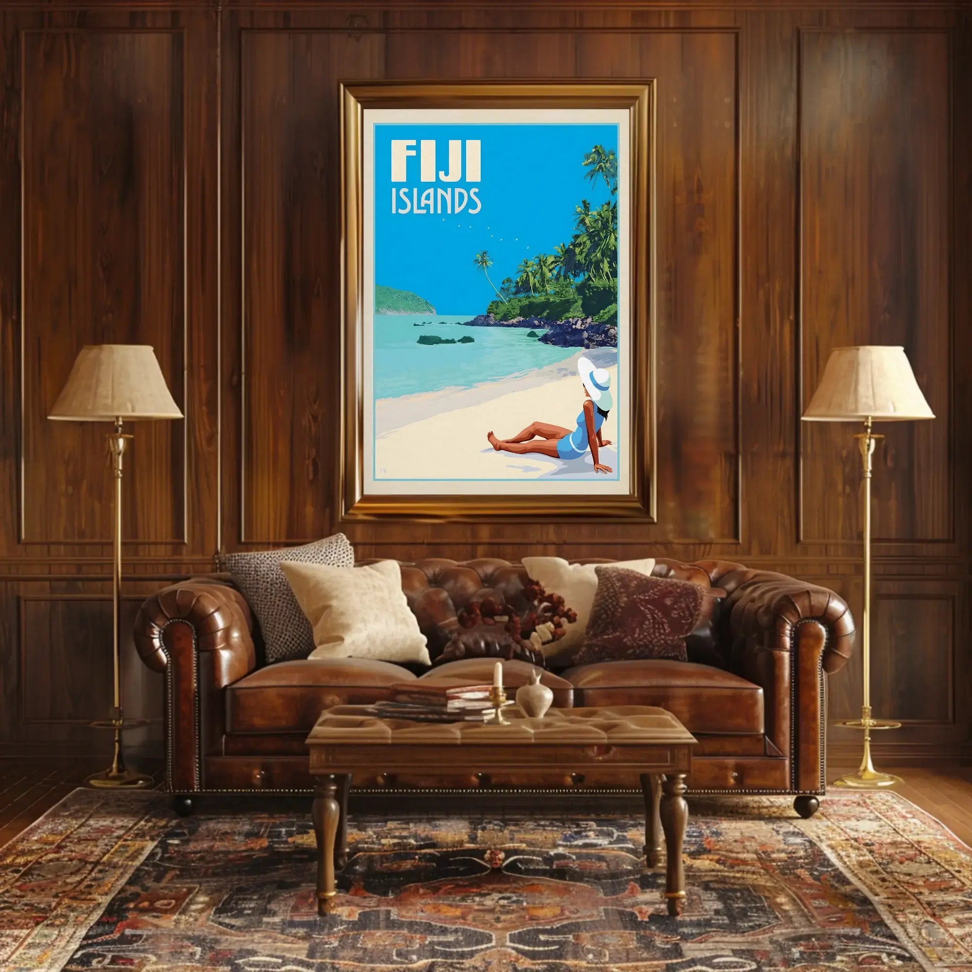 Tropical Beach Escape Fiji Islands Travel Poster PosterGoat