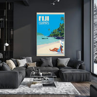 Tropical Beach Escape Fiji Islands Travel Poster PosterGoat