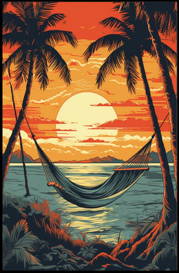 Tropical Beach Escape Travel Poster PosterGoat
