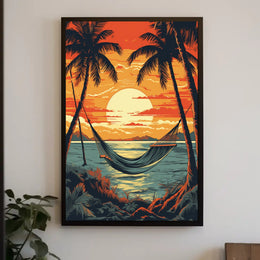 Tropical Beach Escape Travel Poster PosterGoat