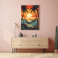 Tropical Beach Escape Travel Poster PosterGoat