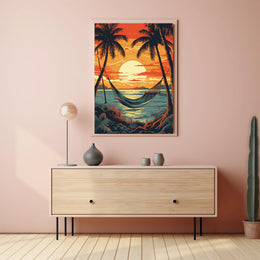 Tropical Beach Escape Travel Poster PosterGoat
