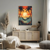 Tropical Beach Escape Travel Poster PosterGoat