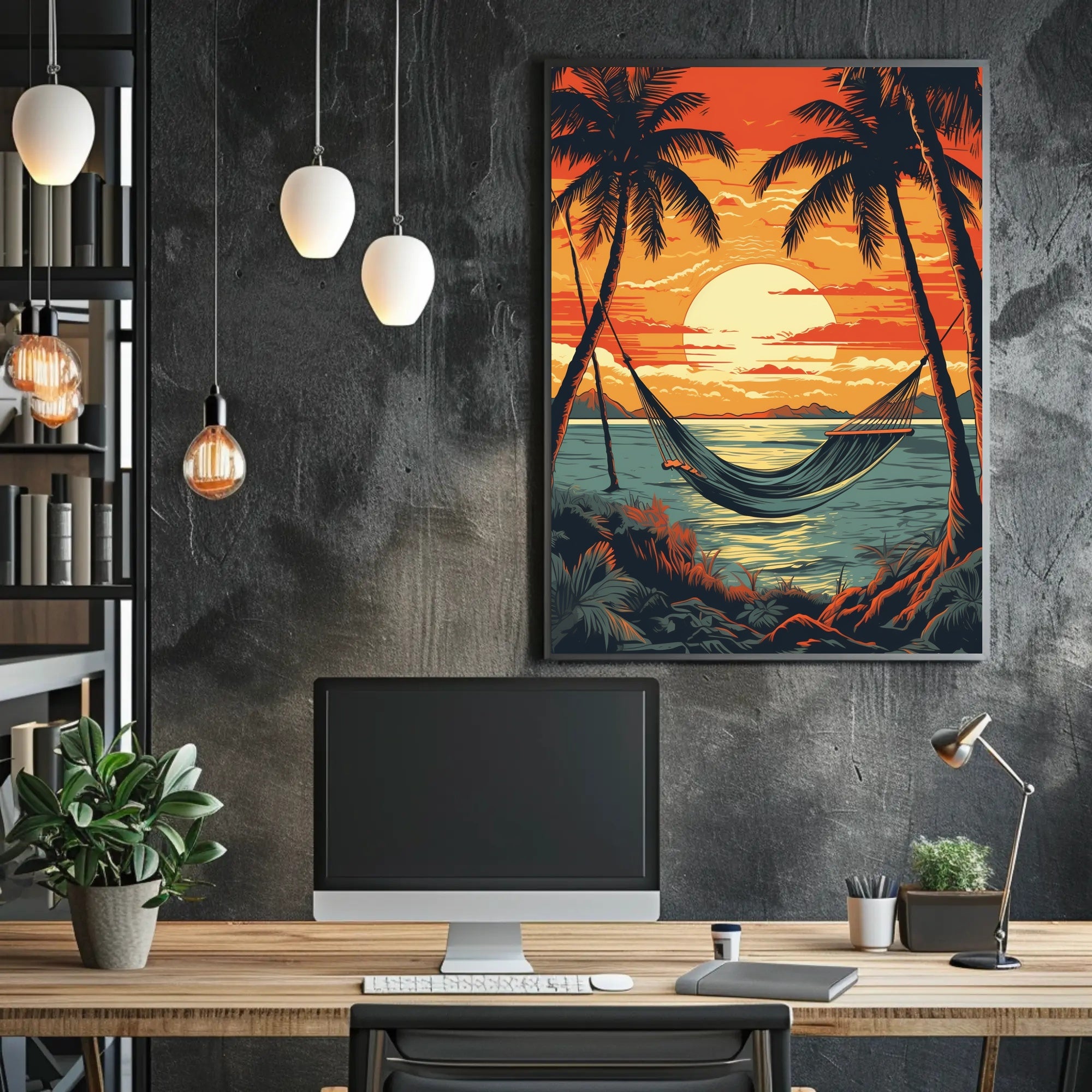 Tropical Beach Escape Travel Poster PosterGoat