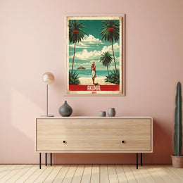 Tropical Beach Escape Vintage Travel Poster PosterGoat
