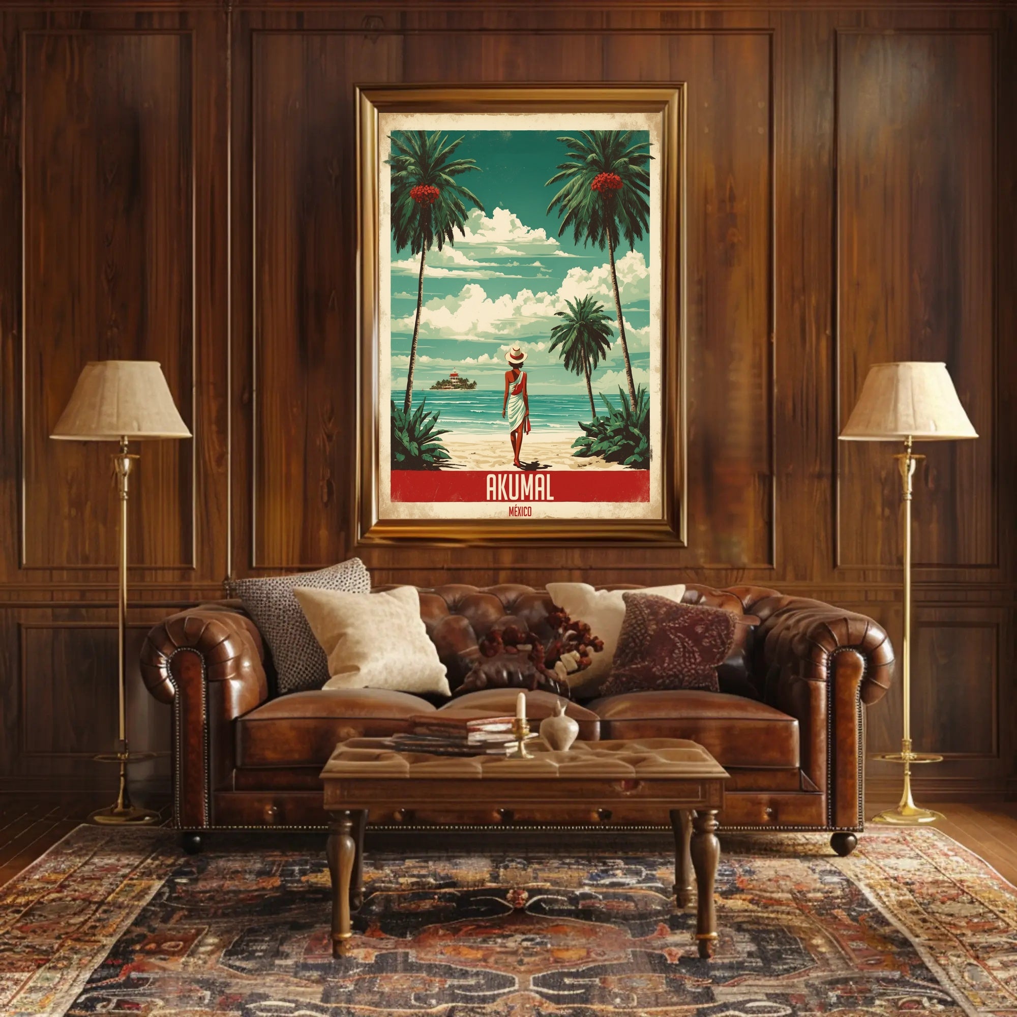 Tropical Beach Escape Vintage Travel Poster PosterGoat
