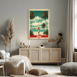 Tropical Beach Escape Vintage Travel Poster PosterGoat