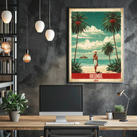 Tropical Beach Escape Vintage Travel Poster PosterGoat
