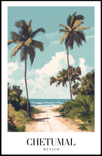 Tropical Beach Paradise Vintage Travel Poster PosterGoat