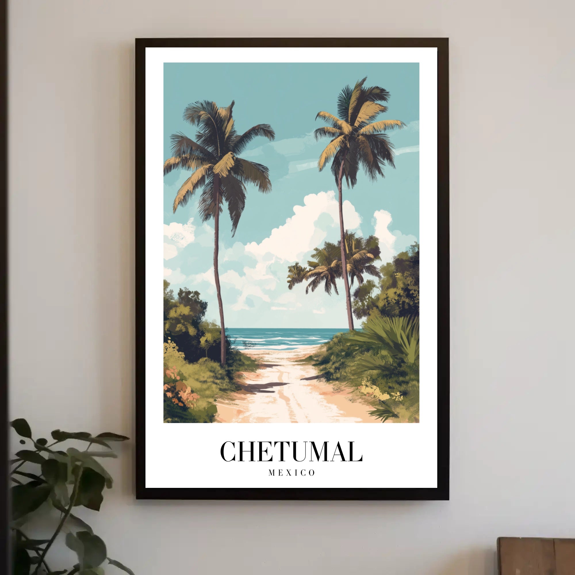 Tropical Beach Paradise Vintage Travel Poster PosterGoat
