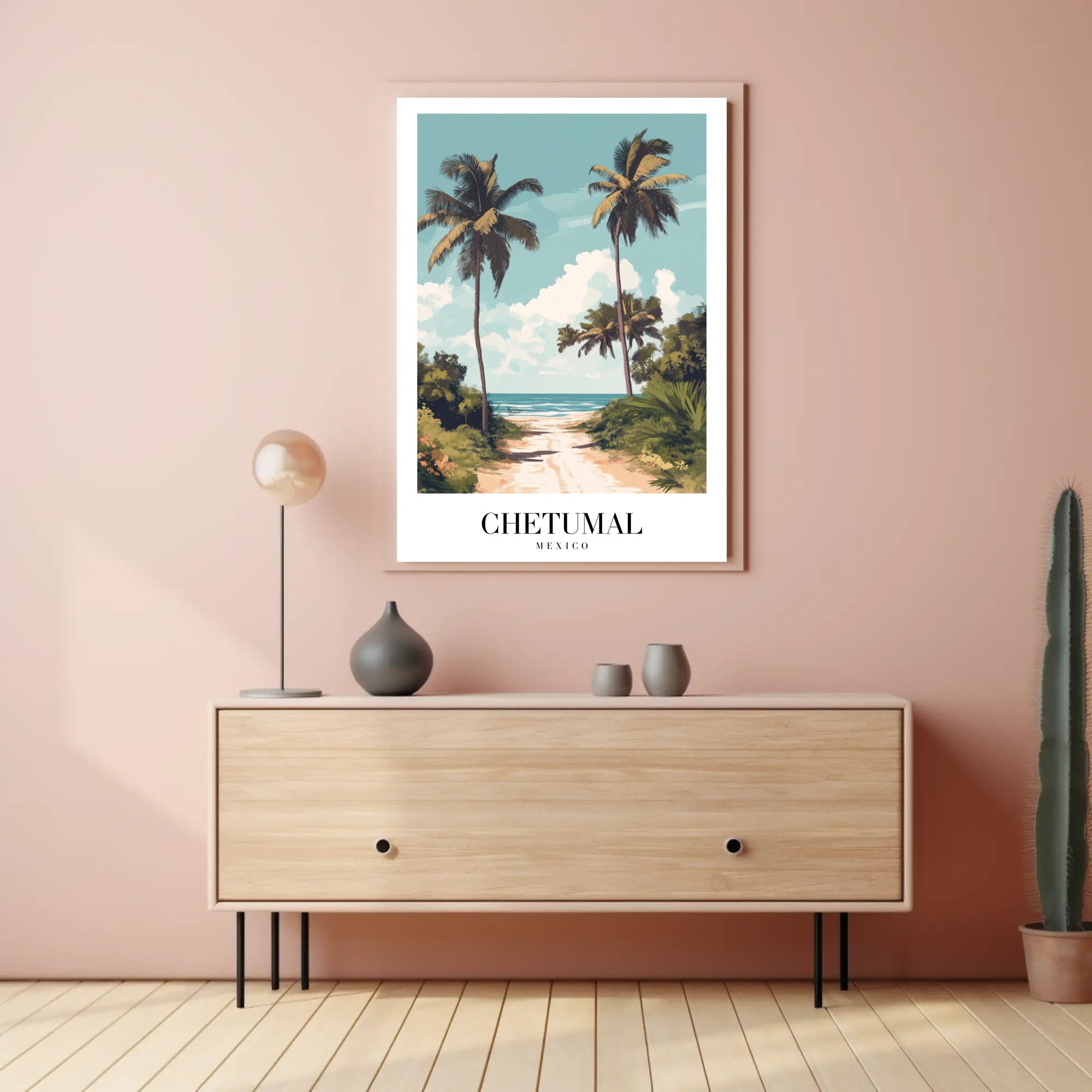 Tropical Beach Paradise Vintage Travel Poster PosterGoat