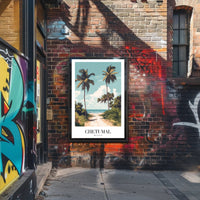 Tropical Beach Paradise Vintage Travel Poster PosterGoat