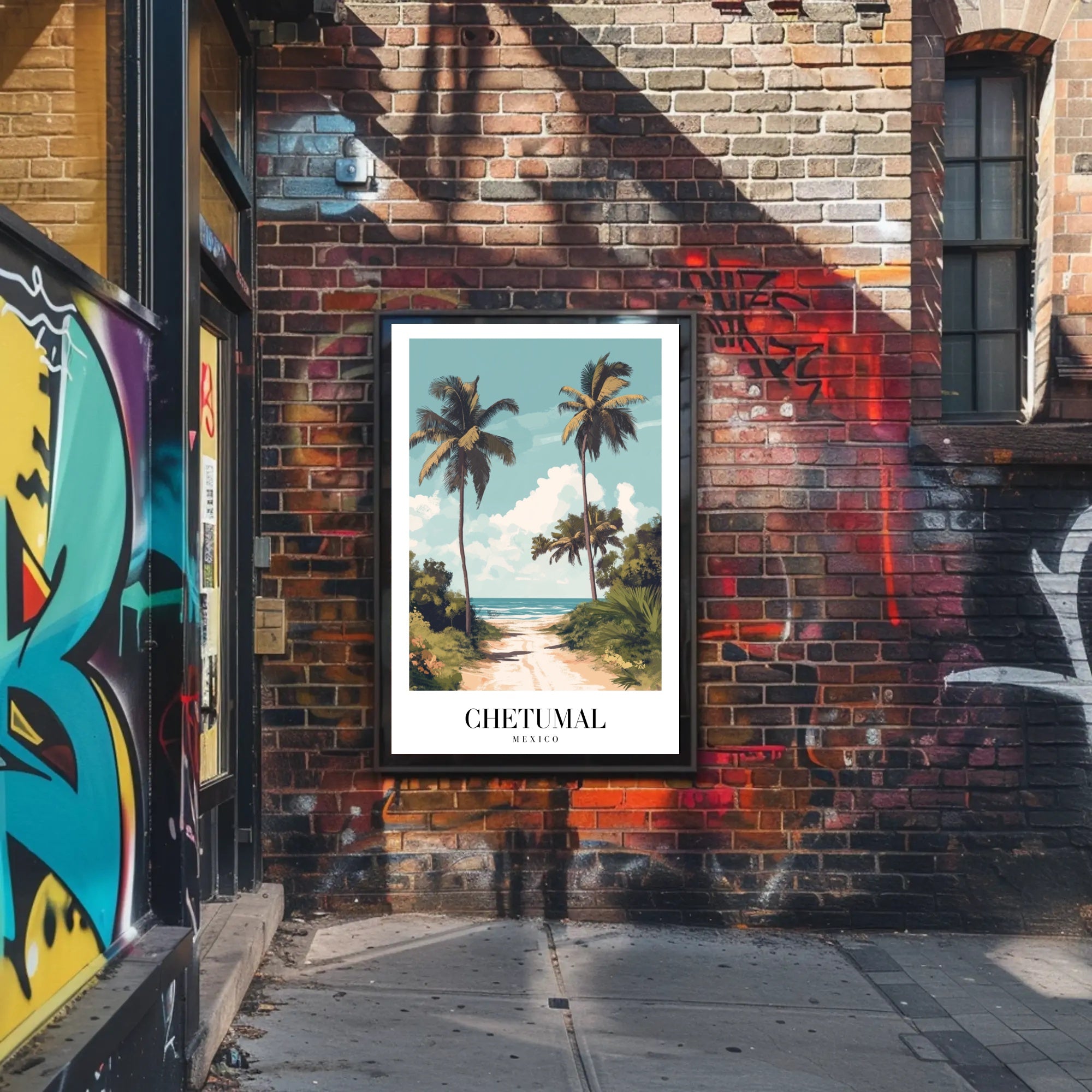 Tropical Beach Paradise Vintage Travel Poster PosterGoat