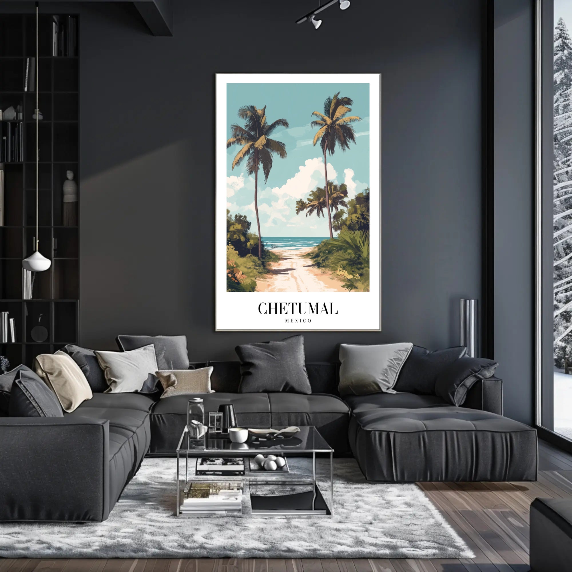 Tropical Beach Paradise Vintage Travel Poster PosterGoat