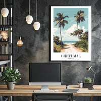 Tropical Beach Paradise Vintage Travel Poster PosterGoat