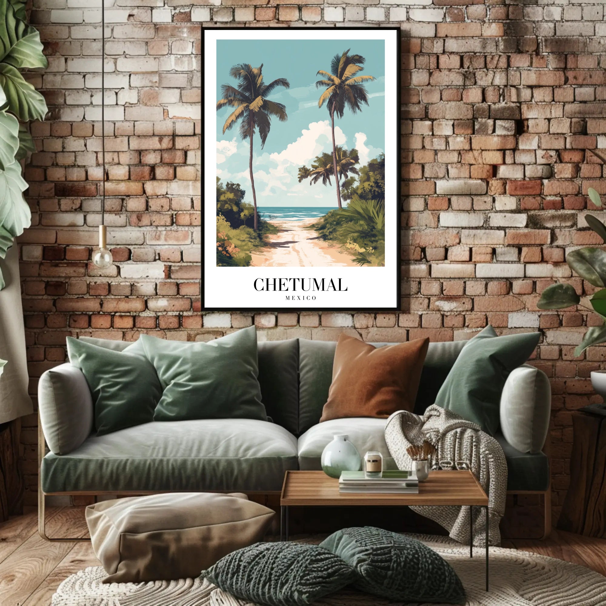 Tropical Beach Paradise Vintage Travel Poster PosterGoat