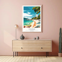Tropical Beach Scene in Cairns, Australia Travel Poster PosterGoat
