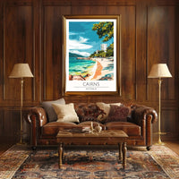 Tropical Beach Scene in Cairns, Australia Travel Poster PosterGoat
