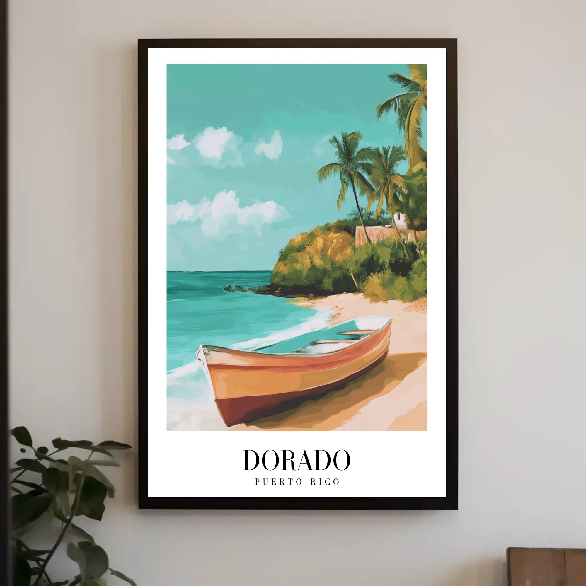 Tropical Beach Scene: Dorado, Puerto Rico Travel Poster PosterGoat