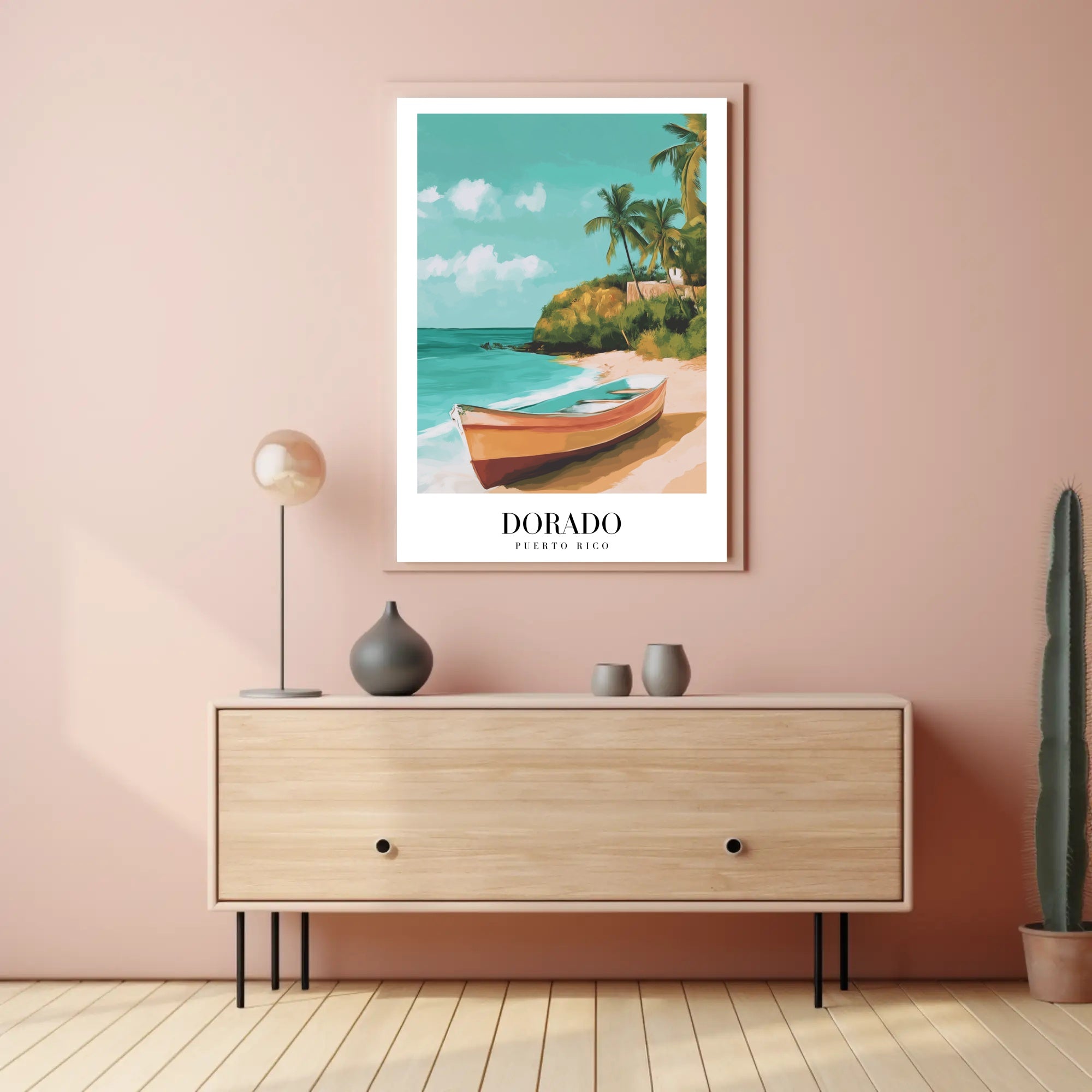 Tropical Beach Scene: Dorado, Puerto Rico Travel Poster PosterGoat