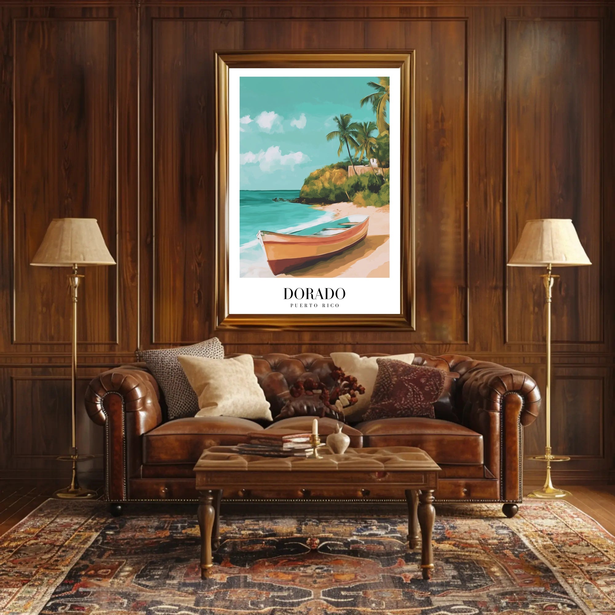 Tropical Beach Scene: Dorado, Puerto Rico Travel Poster PosterGoat