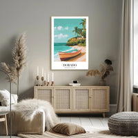 Tropical Beach Scene: Dorado, Puerto Rico Travel Poster PosterGoat