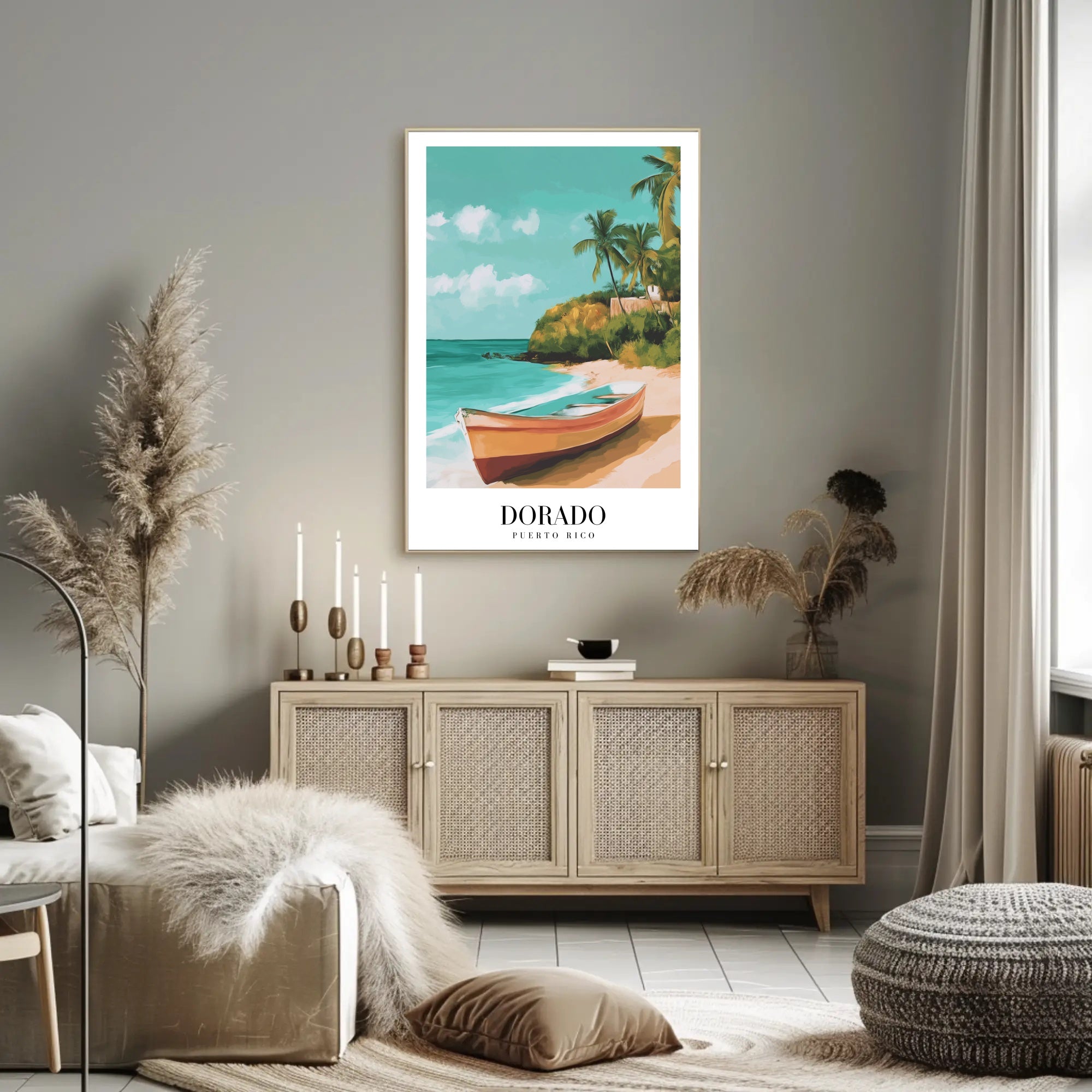 Tropical Beach Scene: Dorado, Puerto Rico Travel Poster PosterGoat