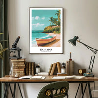 Tropical Beach Scene: Dorado, Puerto Rico Travel Poster PosterGoat